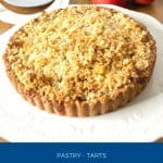 Pinterest image for apple crumble Pie.
