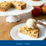 Pinterest image for crumble pie with apples.