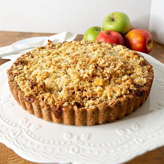 Amazing Apple Crumble Tart or Pie Recipe - Veena Azmanov