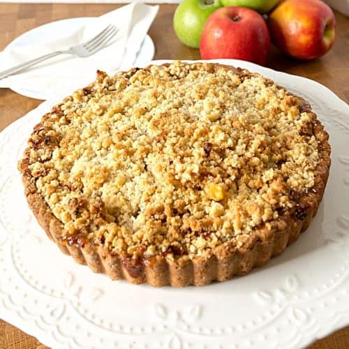 Amazing Apple Crumble Tart or Pie Recipe - Veena Azmanov