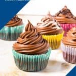 Pinterest image for cupcakes with chocolate frosting