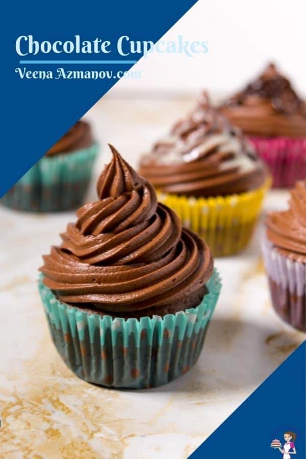Pinterest image for chocolate cupcakes