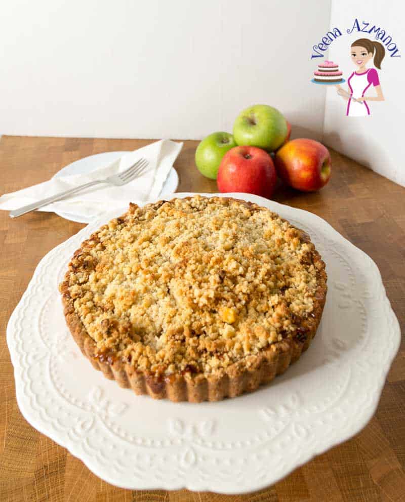 Make a pie or tart with rich shortcrust pastry, apple filling and crumble topping with this video tutorial