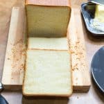 Slices of Pullman bread on the plate.