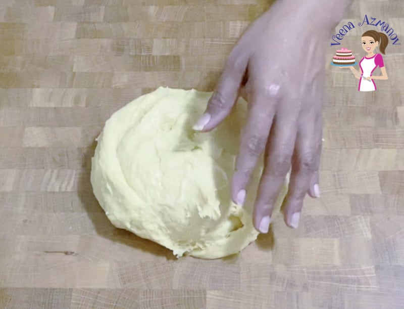 Rolling the rugalach dough for the first rise