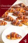 Chocolate rugelach on a table.