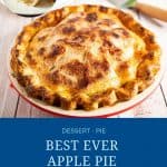 Pinterest image for apple pie recipe.
