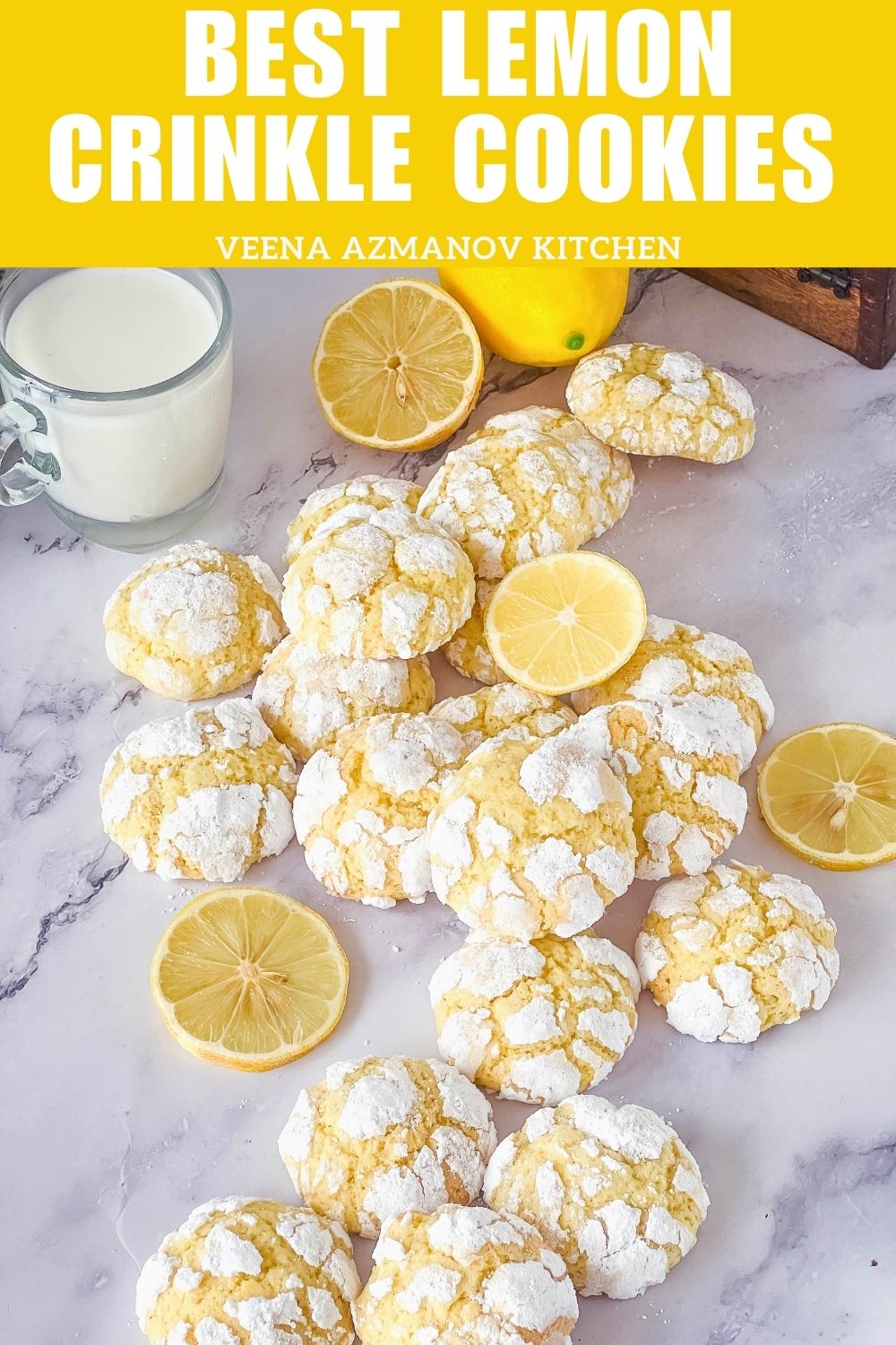 Pinterest image for Lemon Crinkle Cookies Recipe.