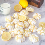 A few cookies with lemon flavor on the white board.