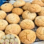 Soft almond cookies on a wire rack.