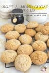 Almond cookies on a cooling rack.