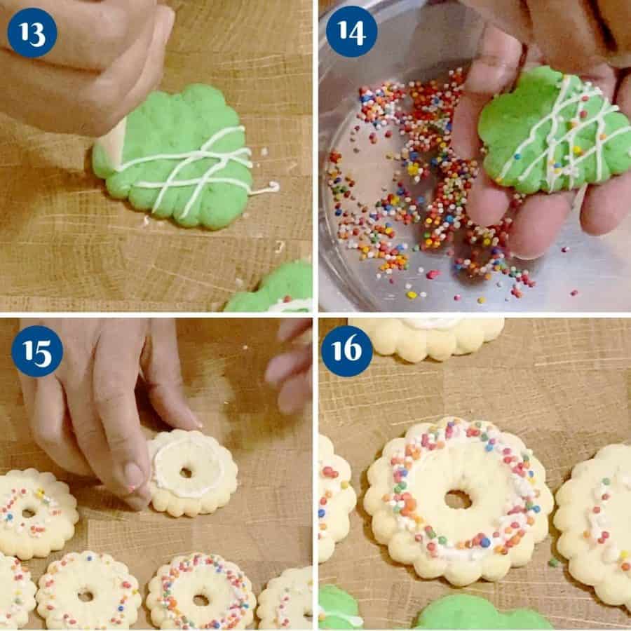 Easy Christmas Spritz Cookies (No Chill No Spread) - Veena Azmanov Kitchen
