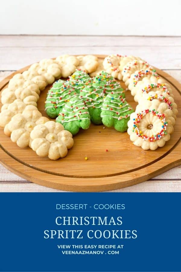 Pinterest image for Christmas Spritz Cookies.