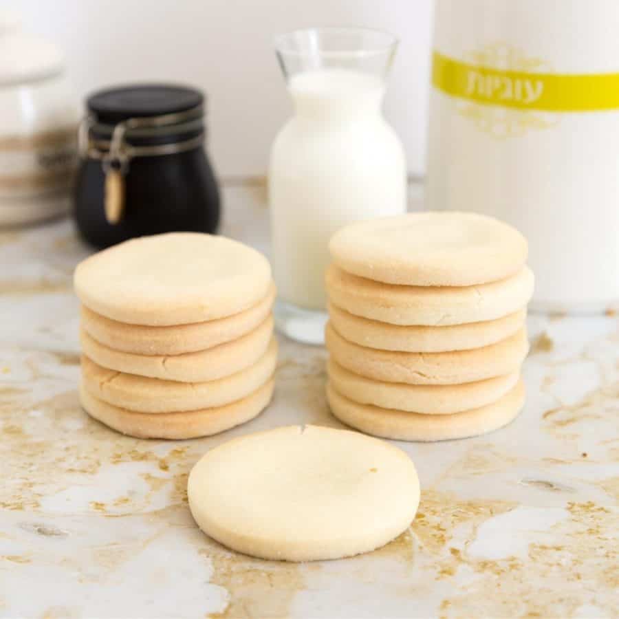a stack of rice flour cookies gluten-free
