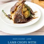 Pinterest image for lamb chops with balsamic.