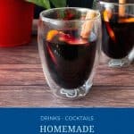 Pinterest image for red wine mulled with spices.