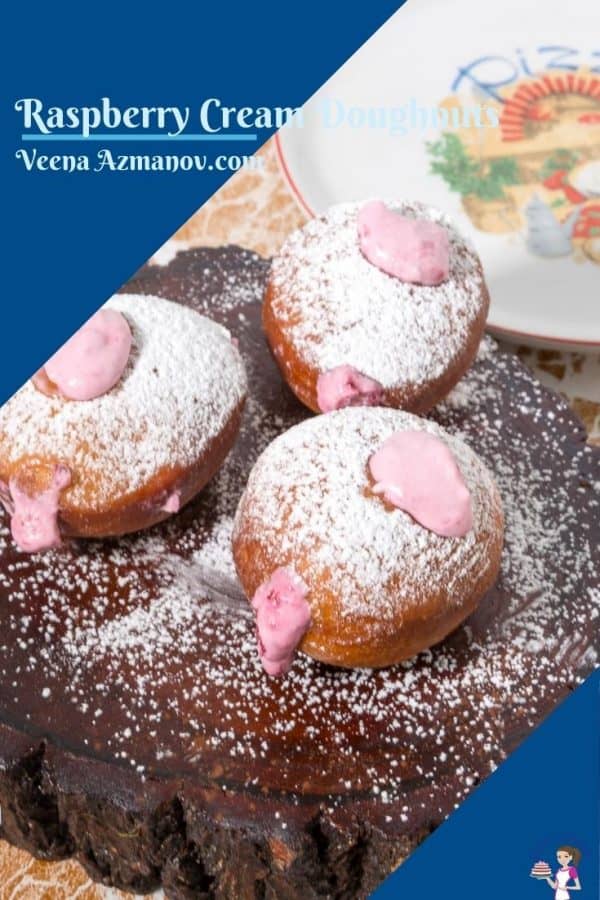 Pinterest image for strawberry doughnuts