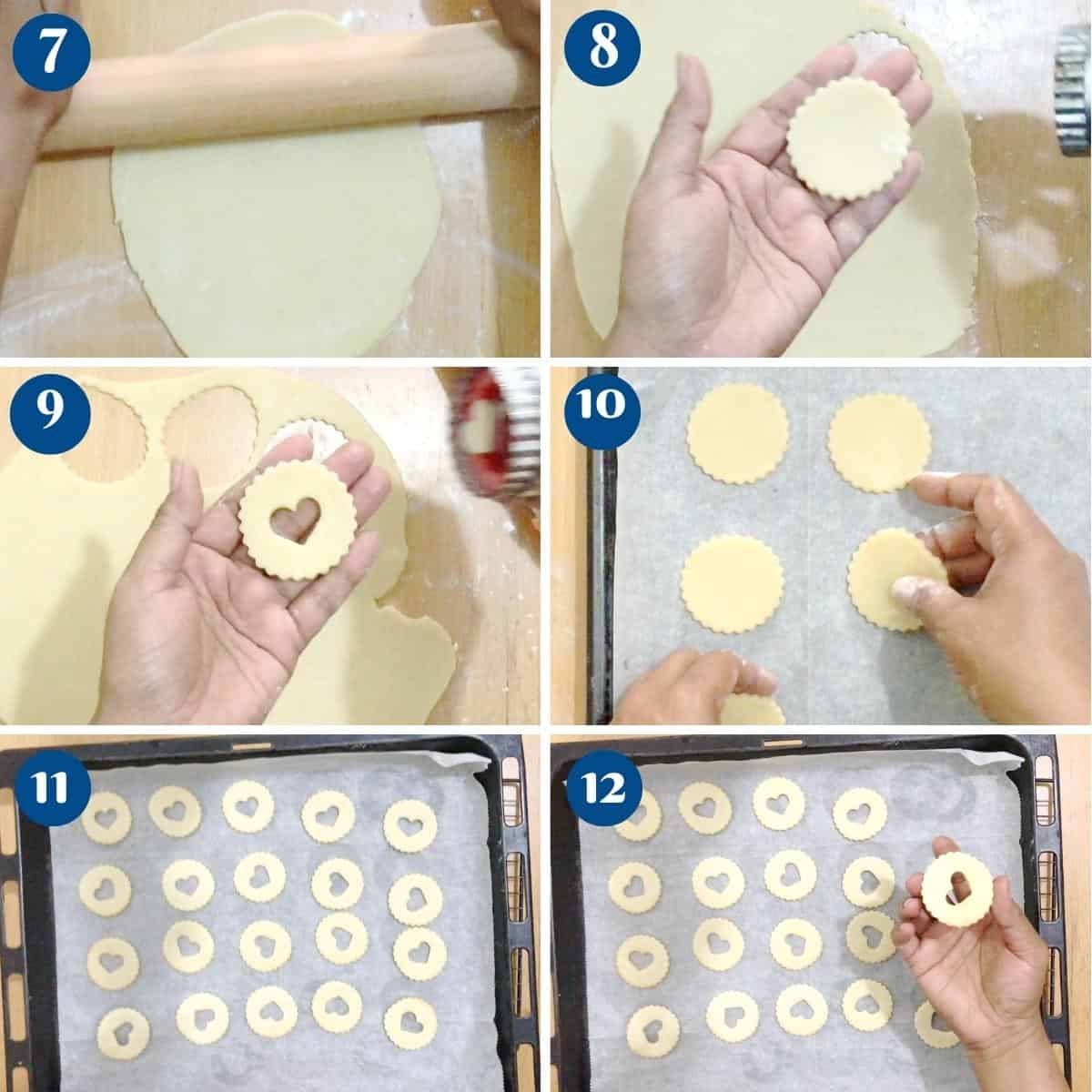 Progress pictures baking linzer cookies.