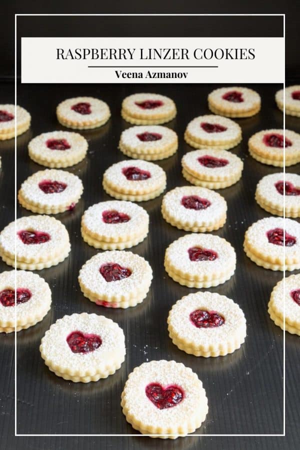 Pinterest image for raspberry cookies.