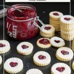Pinterest image for raspberry cookies.