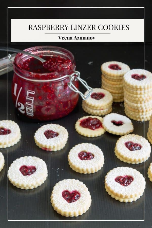 Pinterest image for raspberry cookies.