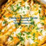 Pinterest image for chicken pasta.