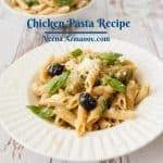 Pinterest image for chicken pasta recipe.
