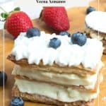 Pinterest image for making vanilla mille feuille.