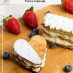 Pinterest image for making vanilla mille feuille.