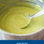 Pinterest image for cream of soup with broccoli.
