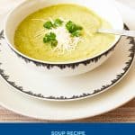 Pinterest image for easy cream of broccoli soup.