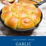 Pinterest image for garlic rolls.