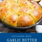 Pinterest image for garlic herb rolls.