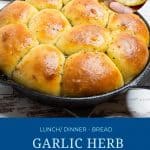 Pinterest image for garlic rolls.