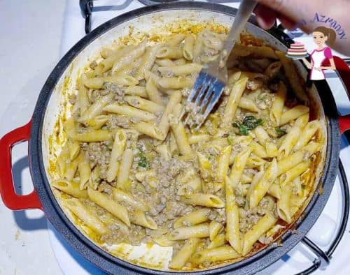 How to cook a Italian pasta dish in 15 mins with ground beef