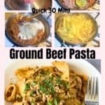 Pinterest image for Ground beef Pasta.