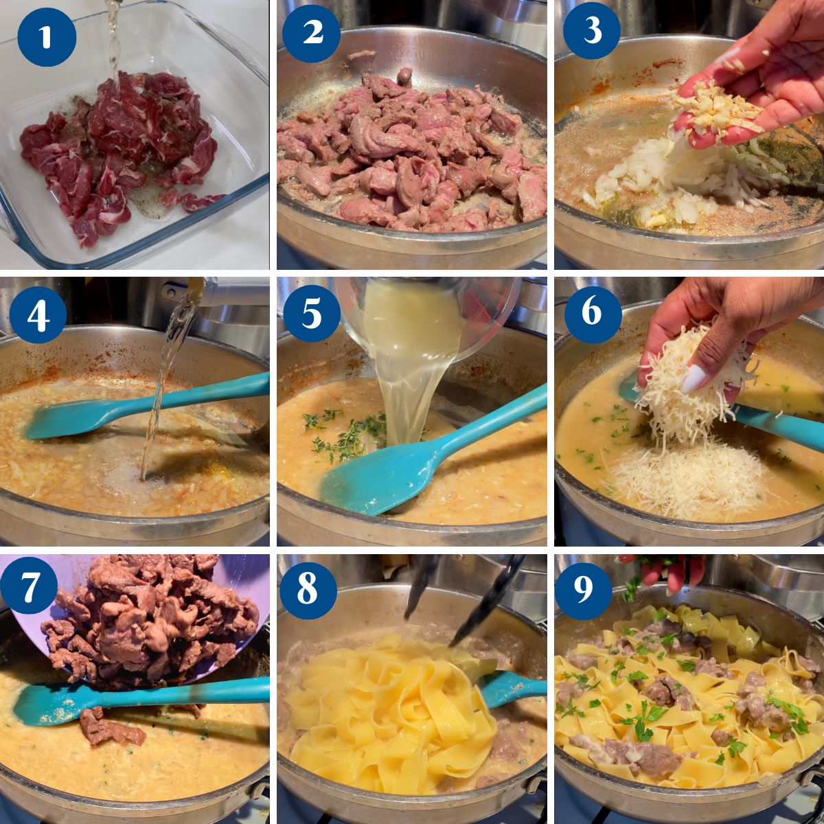 Progress Pictures making lamb with pasta.