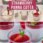 Pinterest image with Strawberry Panna Cotta.
