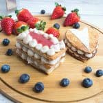 Mille Feuille with strawberry twist.