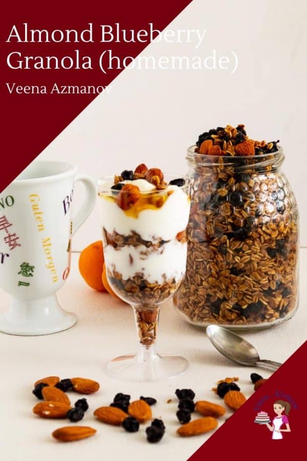 Homemade Granola with Blueberry and almond
