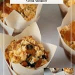 Pinterest image for blueberry muffins with crumble.