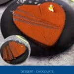 Pinterest image for terrine heart with chocolate.