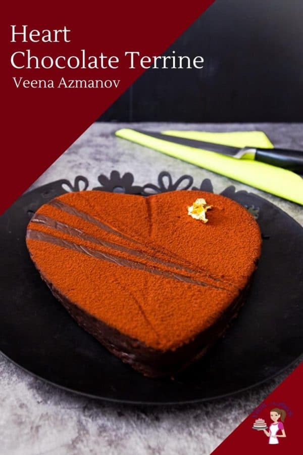 A heart-shaped chocolate terrine dessert.