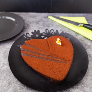 A chocolate terrine Valentine's Day dessert.