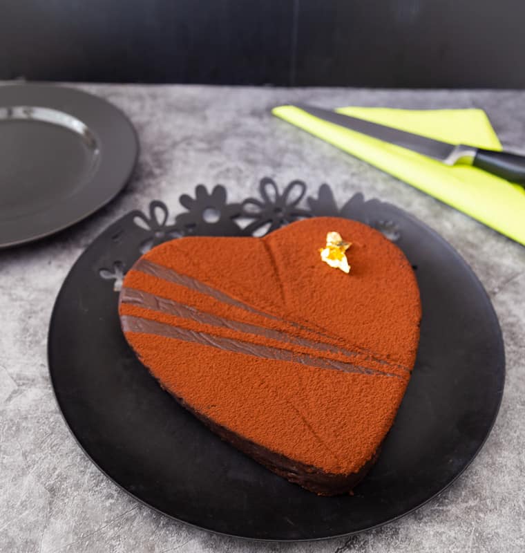 A chocolate terrine Valentine's Day dessert.