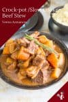 A bowl of beef stew.