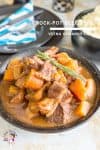 A bowl of beef stew.