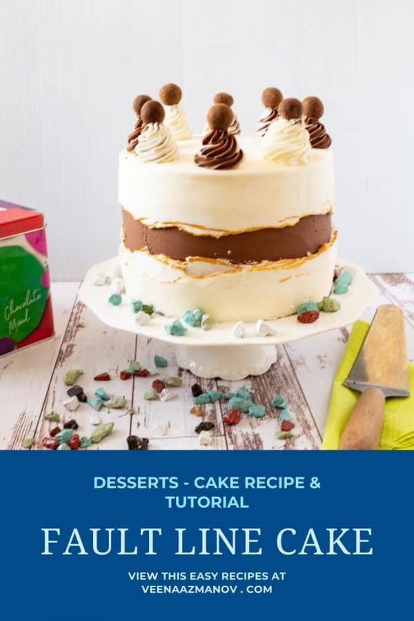 Pinterest image for faultline cake.