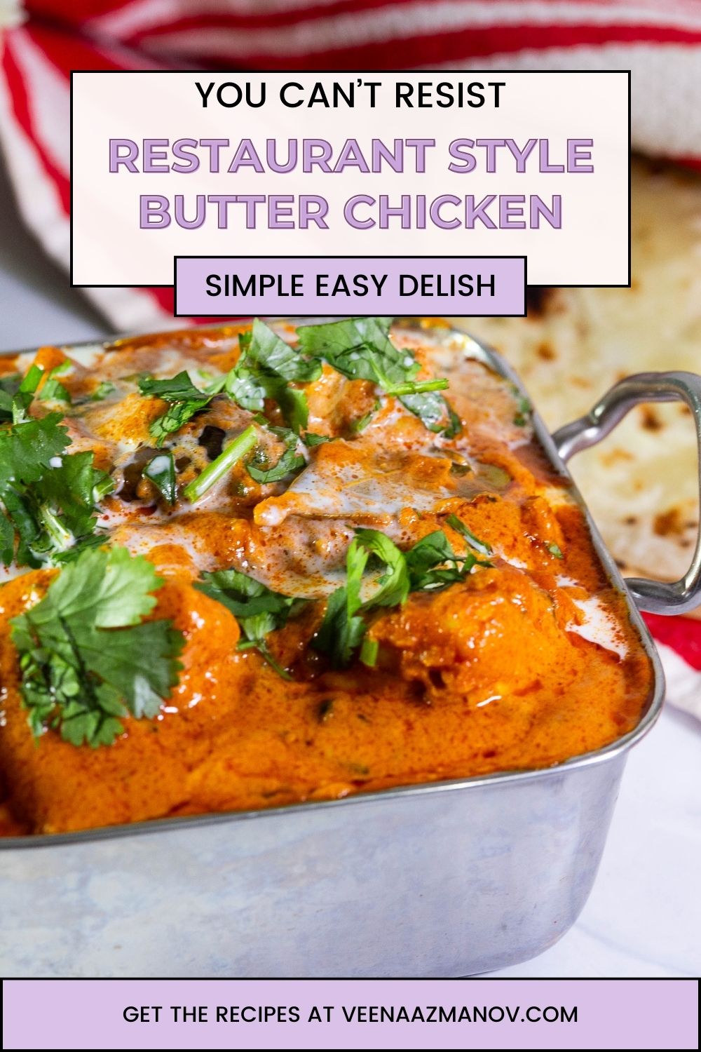 Pinterest Image for Indian Butter Chicken Murgh Makhani.