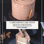 Pinterest image for Cardamom Cake with Mocha Frosting.